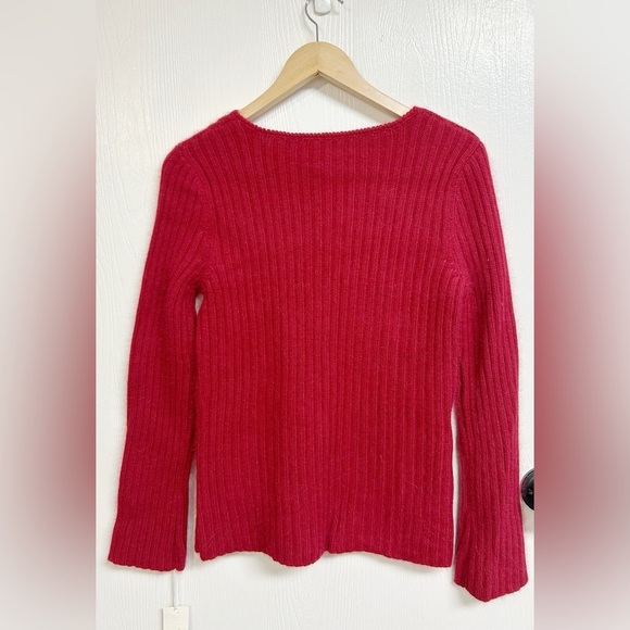 Lucy and Laurel Lamb's Wool Angora Rabbit Sweater Scarlet Red Women's Size M NWT - Picture 3 of 5
